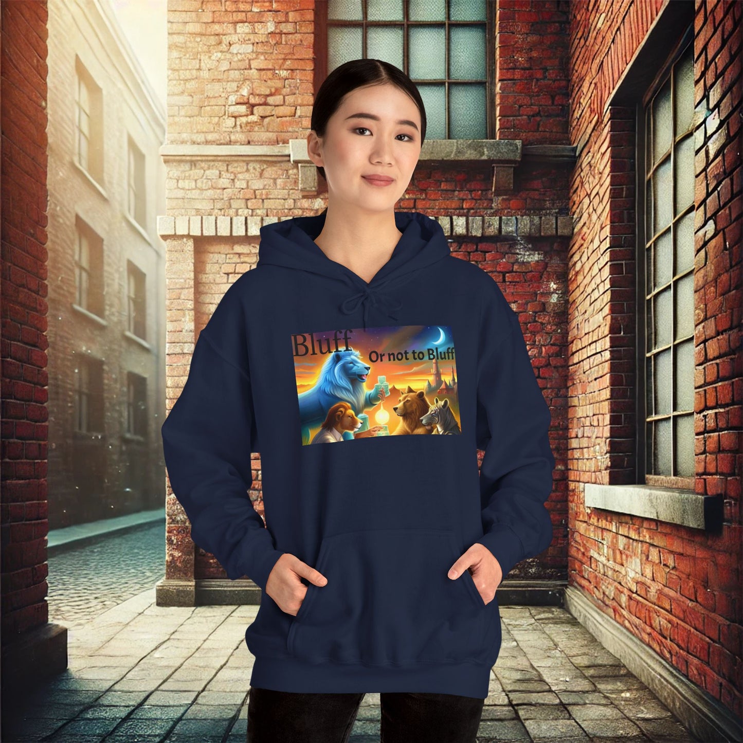 "Bluff or Not" Animal Poker Unisex Heavy Blend Hoodie – Perfect for Cold Days