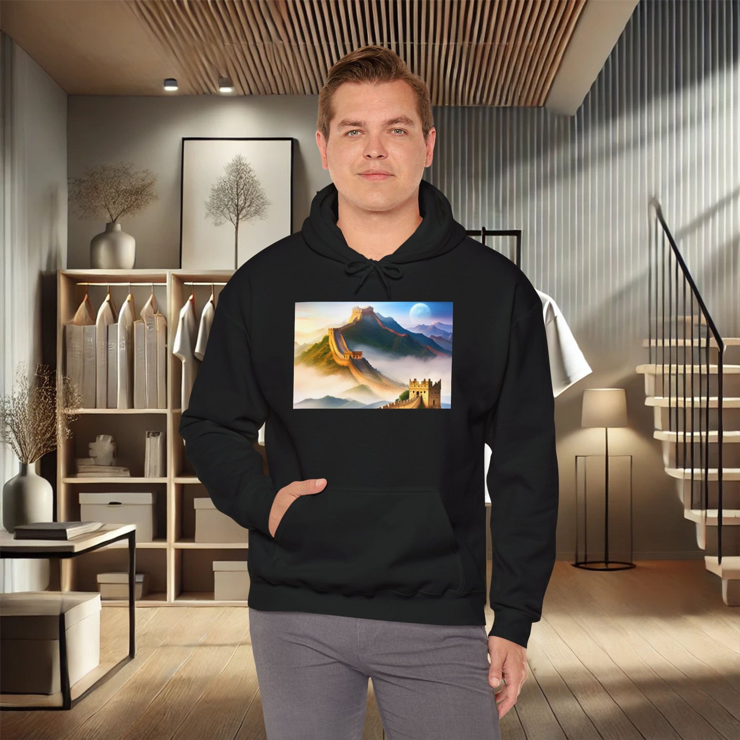 "Majestic Walls of History" Unisex Heavy Blend Hoodie – Perfect for Cold Days