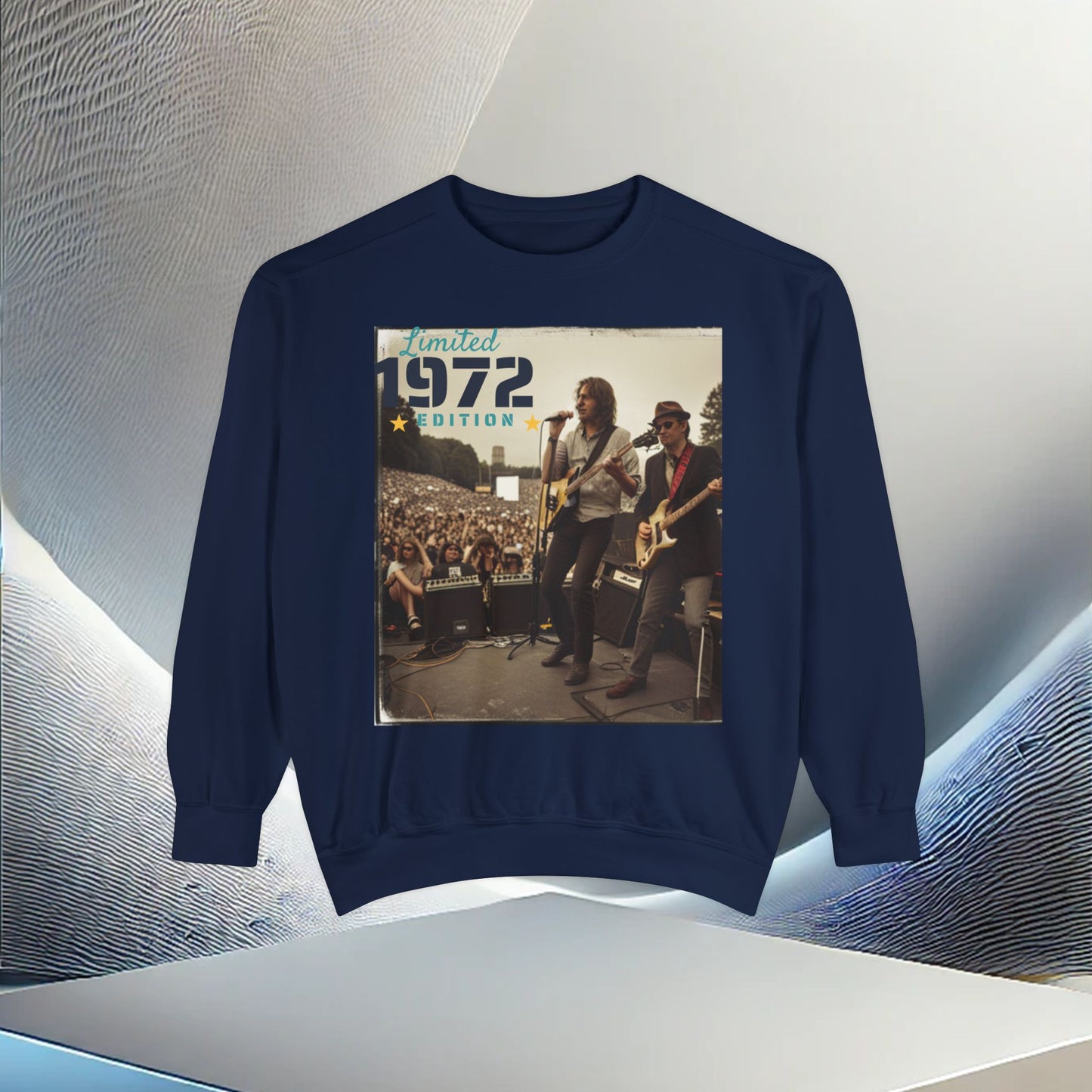 "Vintage 1972 Live" Retro Concert Unisex Garment-Dyed Sweatshirt – Premium Comfort & Style