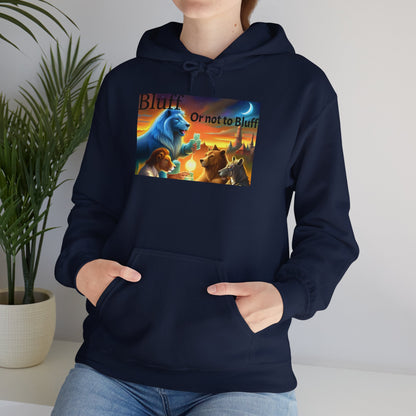 "Bluff or Not" Animal Poker Unisex Heavy Blend Hoodie – Perfect for Cold Days