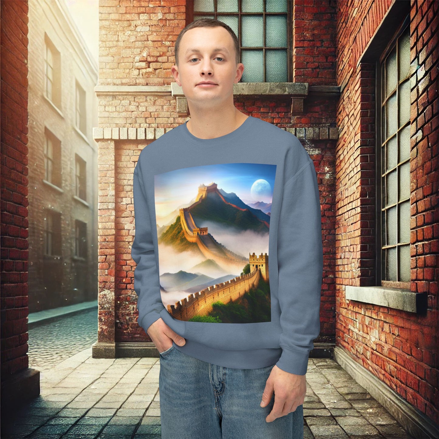 "Majestic Walls of History" Crewneck Sweatshirt – Ultimate Softness & Sustainable Style