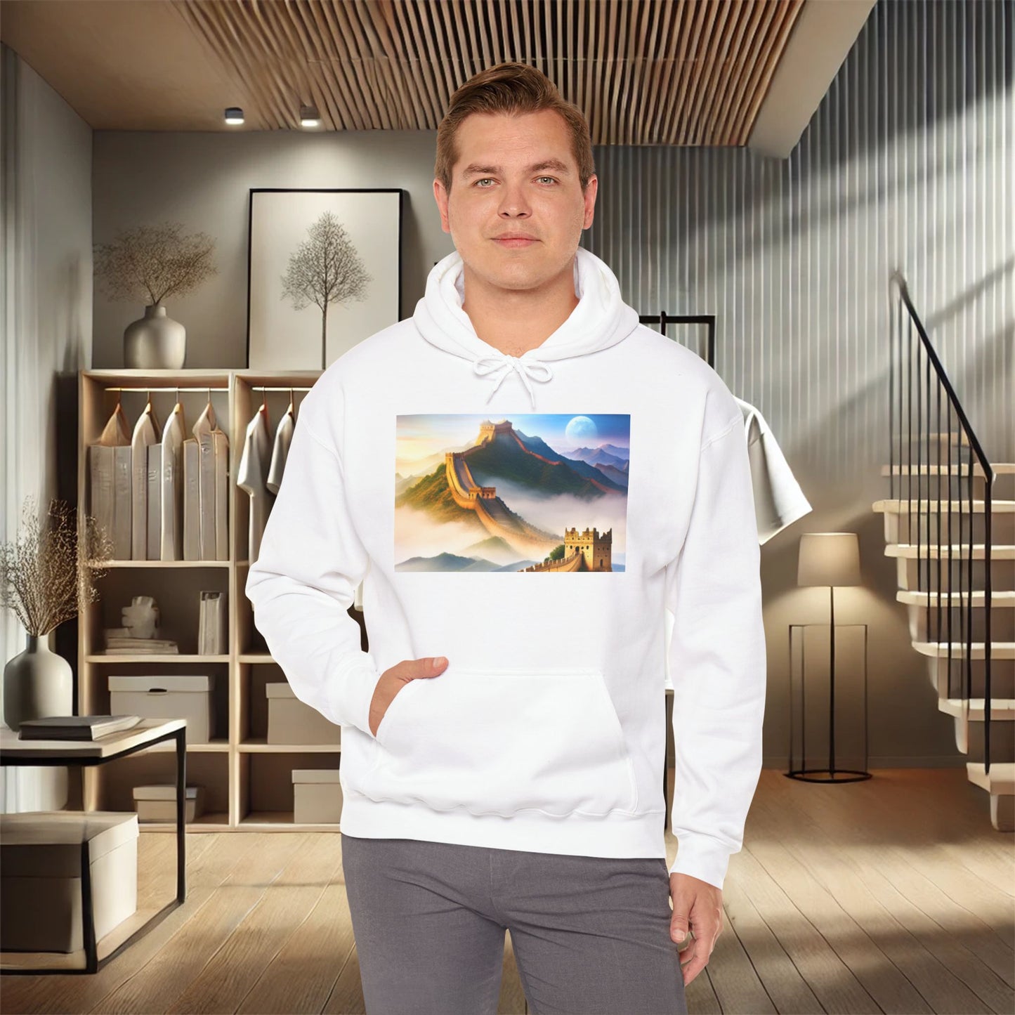 "Majestic Walls of History" Unisex Heavy Blend Hoodie – Perfect for Cold Days