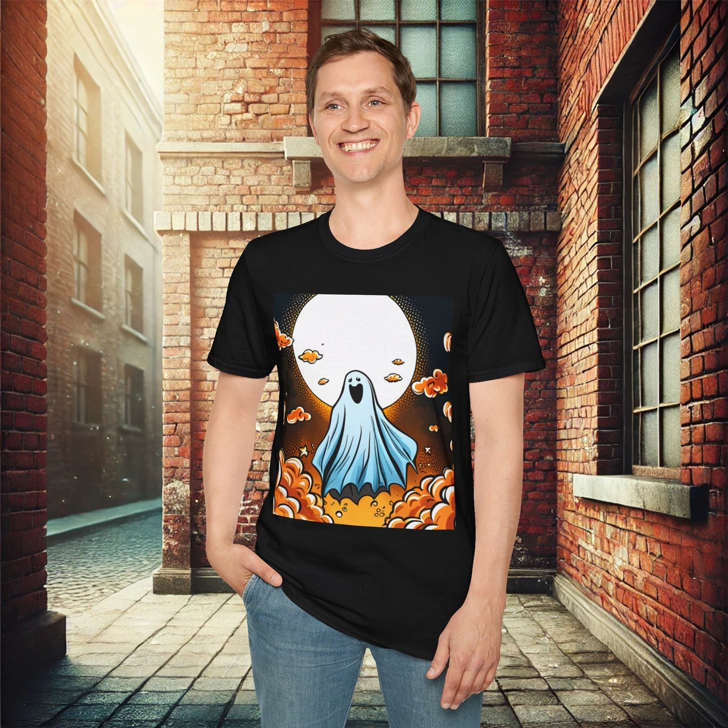 Ghostly Glow Unisex T-Shirt – Hauntingly Fun and Cozy