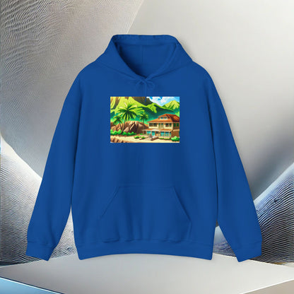 Tropical Paradise Unisex Heavy Blend Hoodie – Perfect for Cold Days