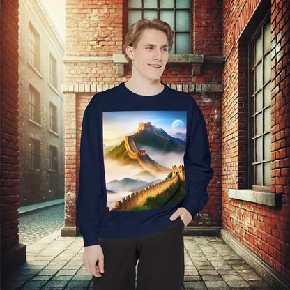 "Majestic Walls of History" Unisex Garment-Dyed Sweatshirt – Premium Comfort & Style