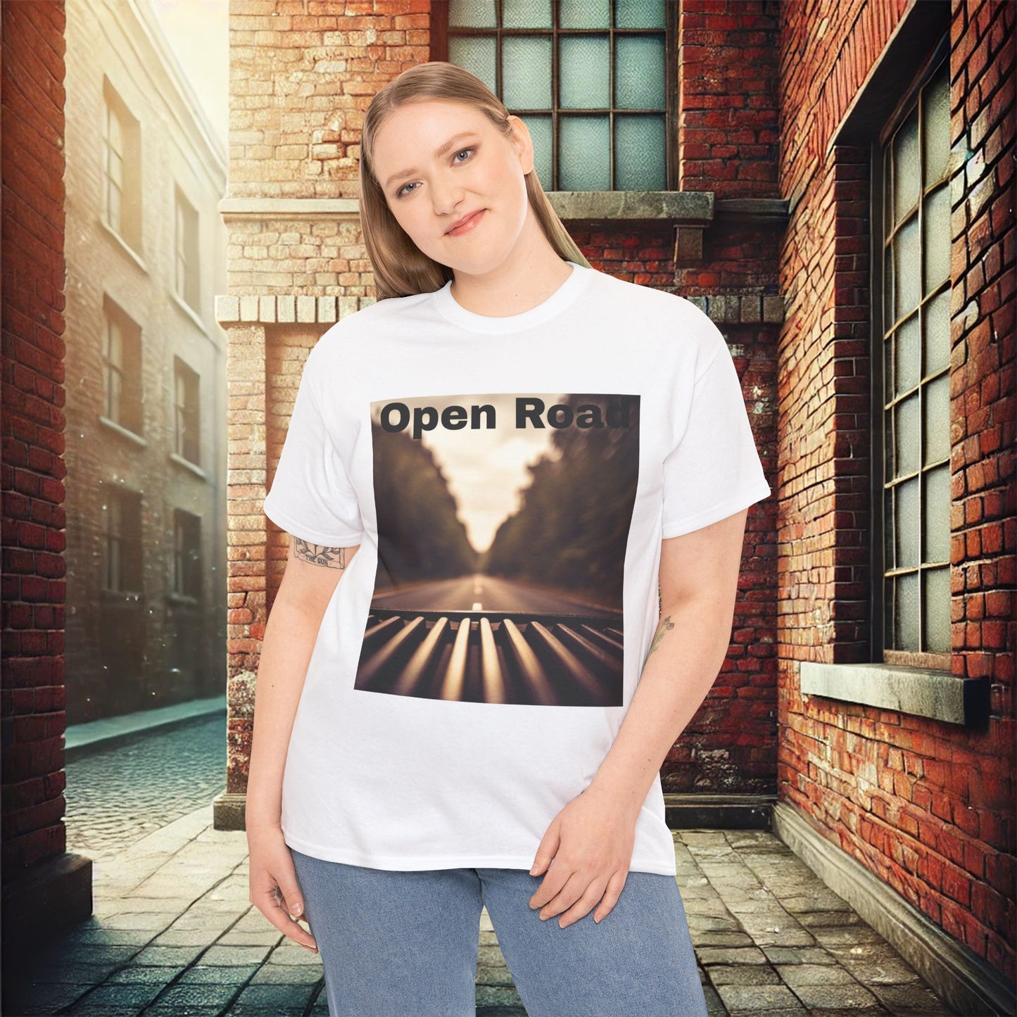 Open Road Adventure Unisex Heavy Cotton T-Shirt Express Delivery available