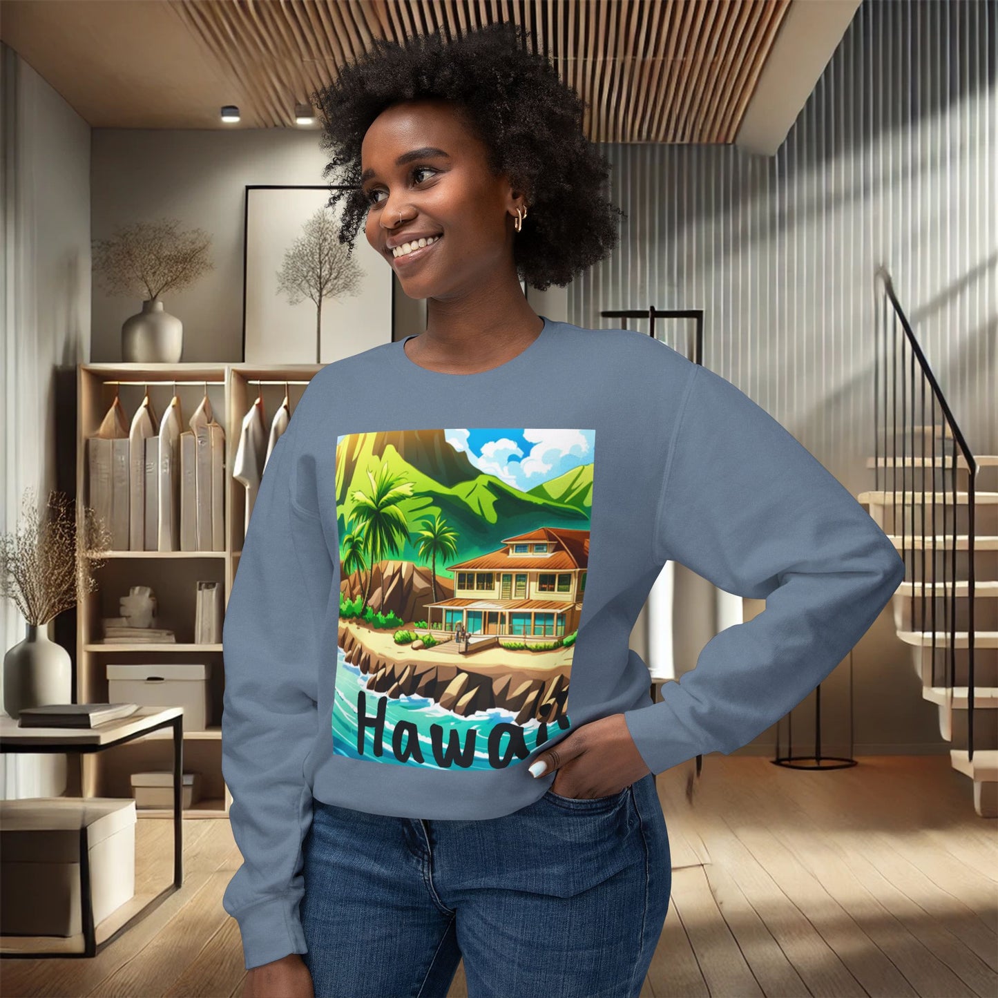 Tropical Paradise Unisex Crewneck Sweatshirt – Ultimate Softness & Sustainable Style