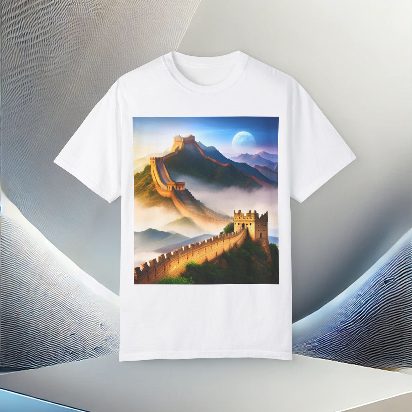 Gran Muralla China Camiseta unisex teñida de prendas 