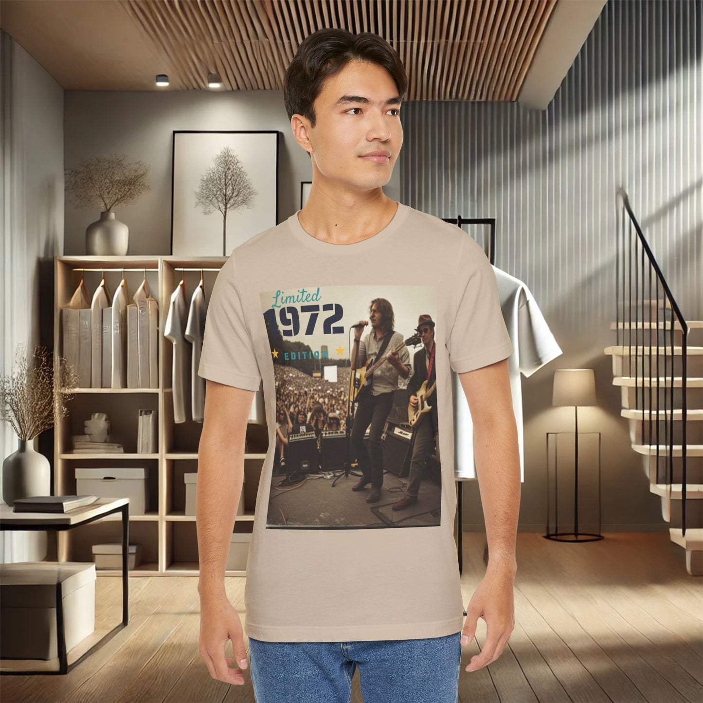 "Vintage 1972 Live" Retro Concert Unisex Jersey Short Sleeve T-Shirt