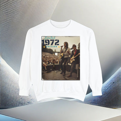 "Vintage 1972 Live" Retro Concert Unisex Garment-Dyed Sweatshirt – Premium Comfort & Style