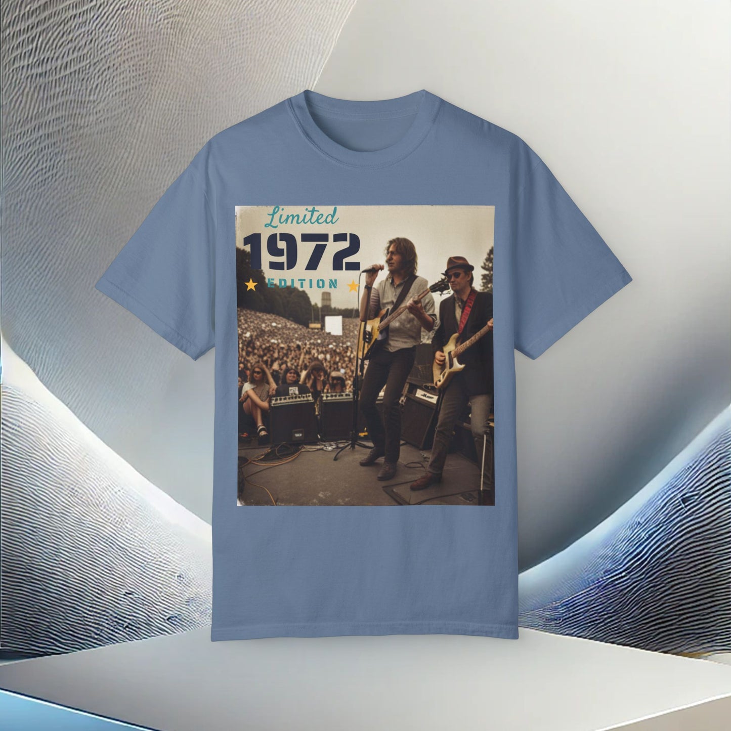 "Vintage 1972 Live" Retro Concert Garment Dyed T-Shirt