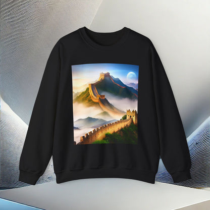 "Majestic Walls of History" Unisex Heavy Blend Crewneck Sweatshirt – Cozy Comfort for Colder Months