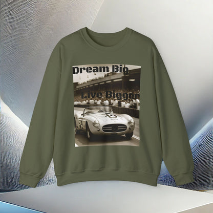 "Dream Big, Live Bigger" Vintage Racing Unisex Heavy Blend Crewneck Sweatshirt – Cozy Comfort for Colder Months