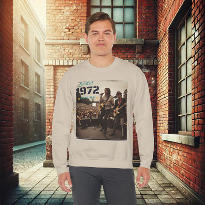 "Vintage 1972 Live" Retro Concert Unisex Heavy Blend Crewneck Sweatshirt – Cozy Comfort for Colder Months