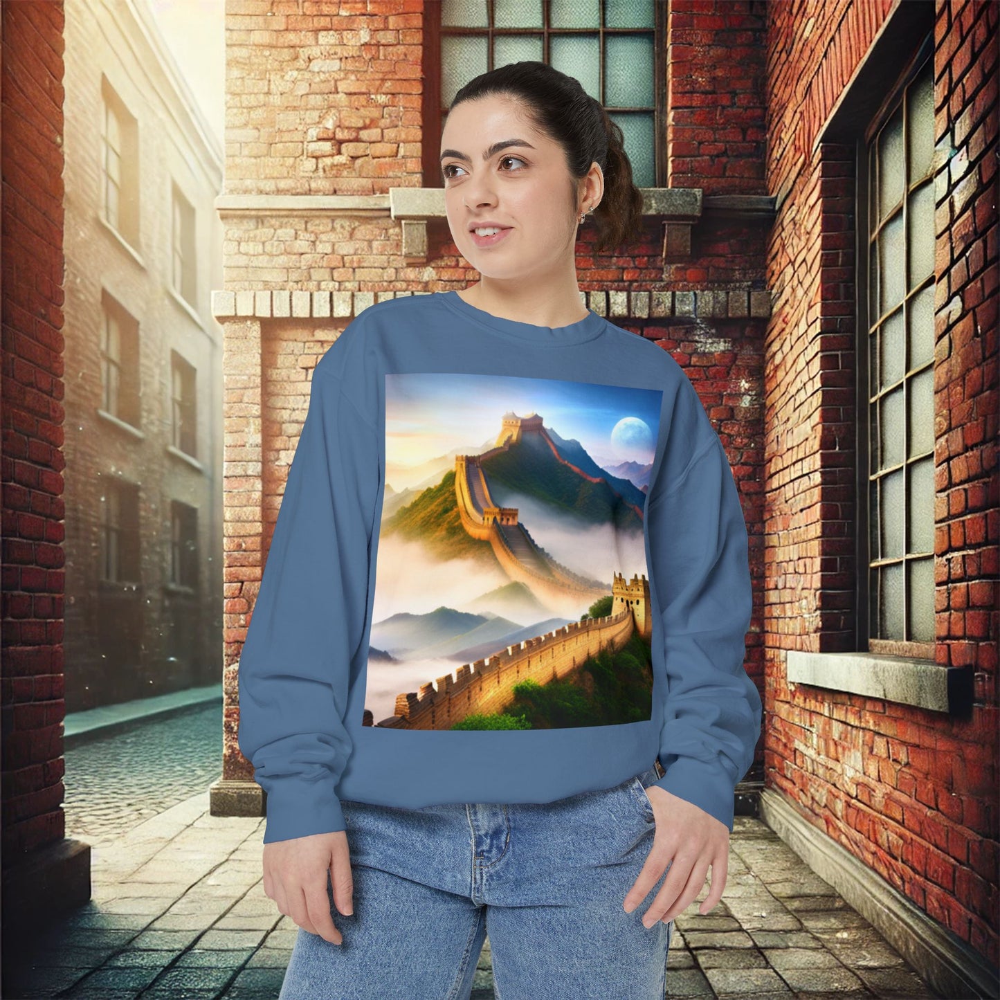 "Majestic Walls of History" Unisex Garment-Dyed Sweatshirt – Premium Comfort & Style