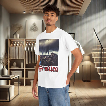 Tornado America Camiseta unisex de algodón pesado