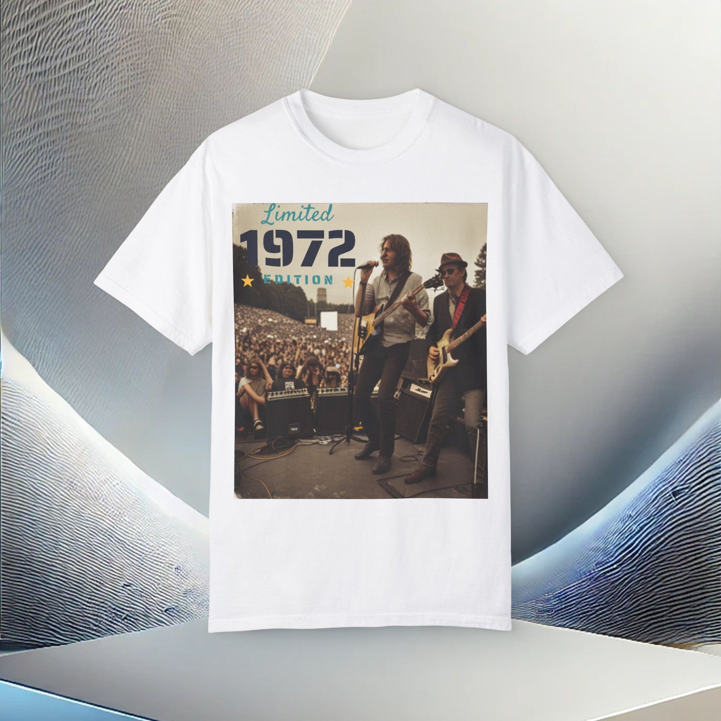 "Vintage 1972 Live" Retro Concert Garment Dyed T-Shirt