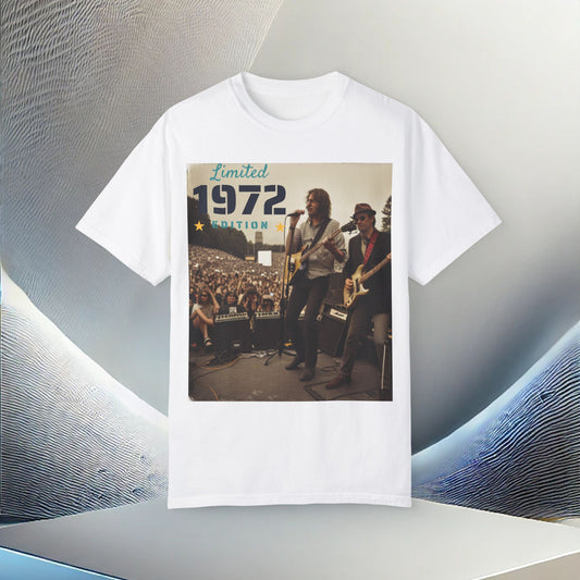 Camiseta teñida en prenda unisex de Rock Band de edición limitada de 1972 