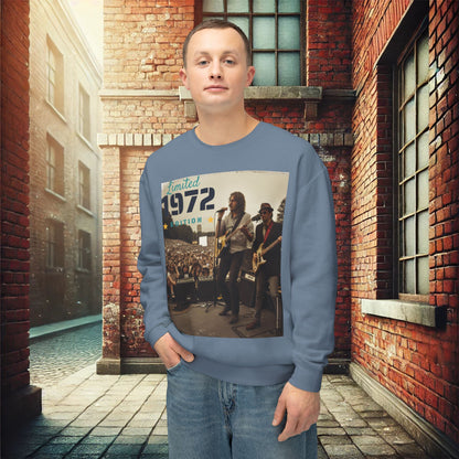 "Vintage 1972 Live" Retro Concert Crewneck Sweatshirt – Ultimate Softness & Sustainable Style