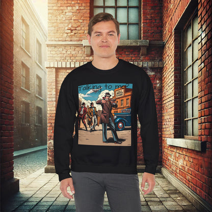 "Vintage Gangster Vibes" Unisex Heavy Blend Crewneck Sweatshirt – Cozy Comfort for Colder Months