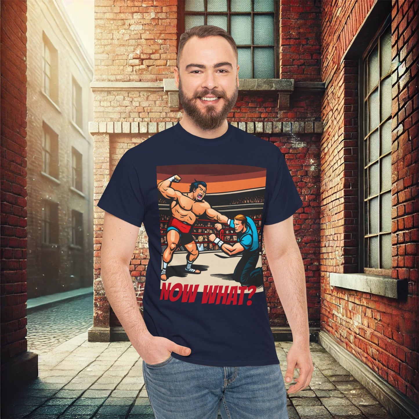 Lucha libre ¿Y AHORA QUÉ? Camiseta Camiseta unisex de algodón pesado 