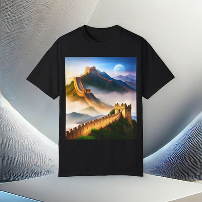 Gran Muralla China Camiseta unisex teñida de prendas 