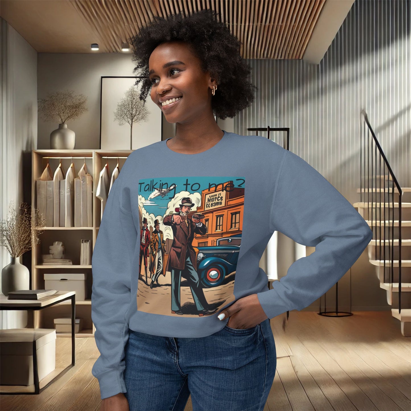 "Vintage Gangster Vibes" Crewneck Sweatshirt – Ultimate Softness & Sustainable Style