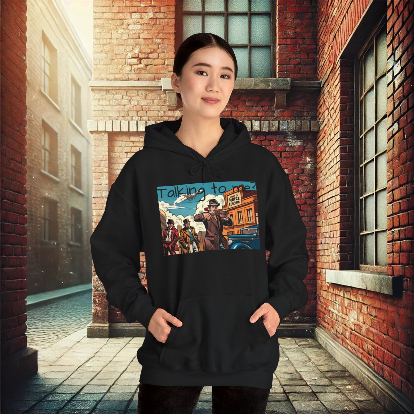 "Vintage Gangster Vibes" Unisex Heavy Blend Hoodie – Perfect for Cold Days