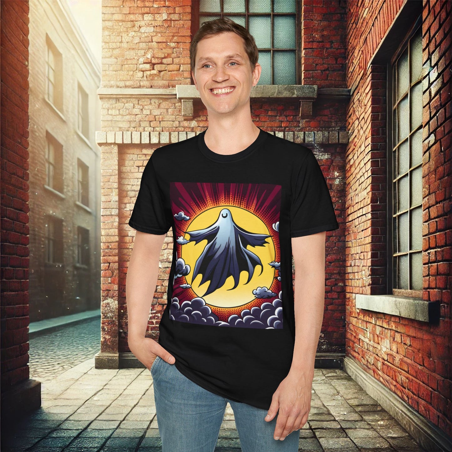 Midnight Phantom Unisex T-Shirt – Ghostly Aura for Every Occasion