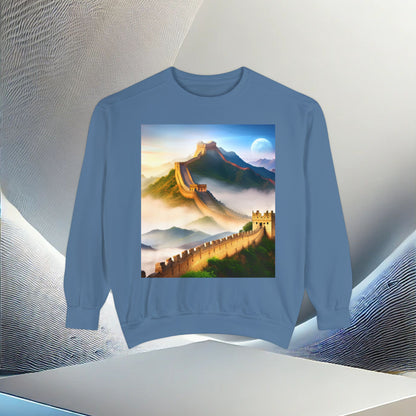 "Majestic Walls of History" Unisex Garment-Dyed Sweatshirt – Premium Comfort & Style