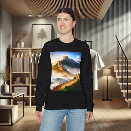 "Majestic Walls of History" Unisex Heavy Blend Crewneck Sweatshirt – Cozy Comfort for Colder Months