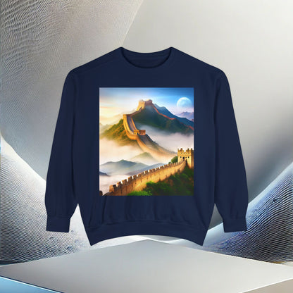 "Majestic Walls of History" Unisex Garment-Dyed Sweatshirt – Premium Comfort & Style