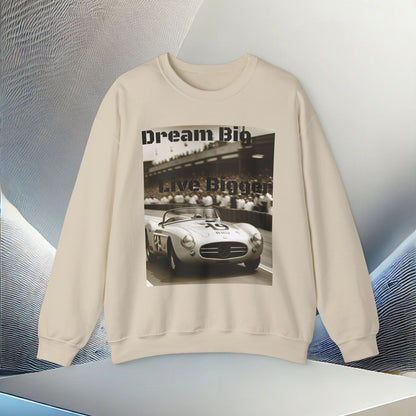 "Dream Big, Live Bigger" Vintage Racing Unisex Heavy Blend Crewneck Sweatshirt – Cozy Comfort for Colder Months