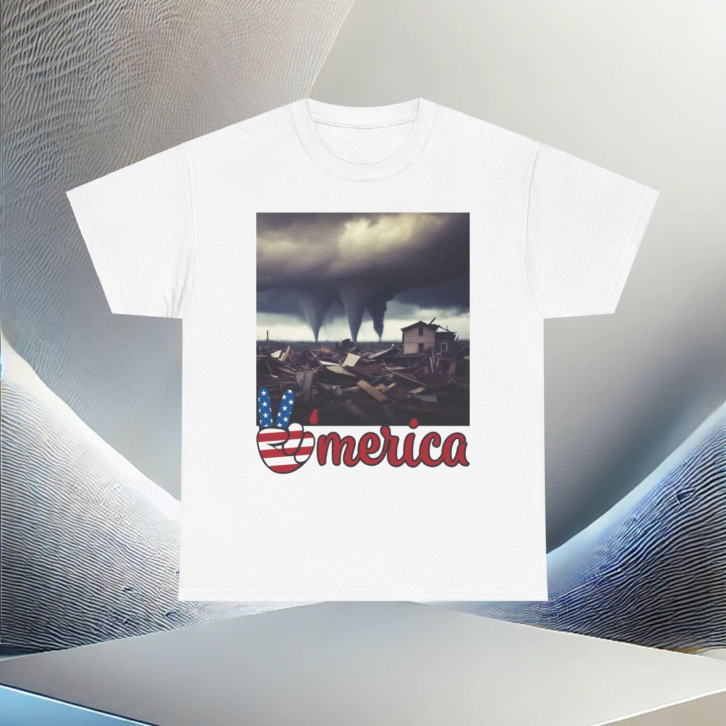 Tornado America Camiseta unisex de algodón pesado