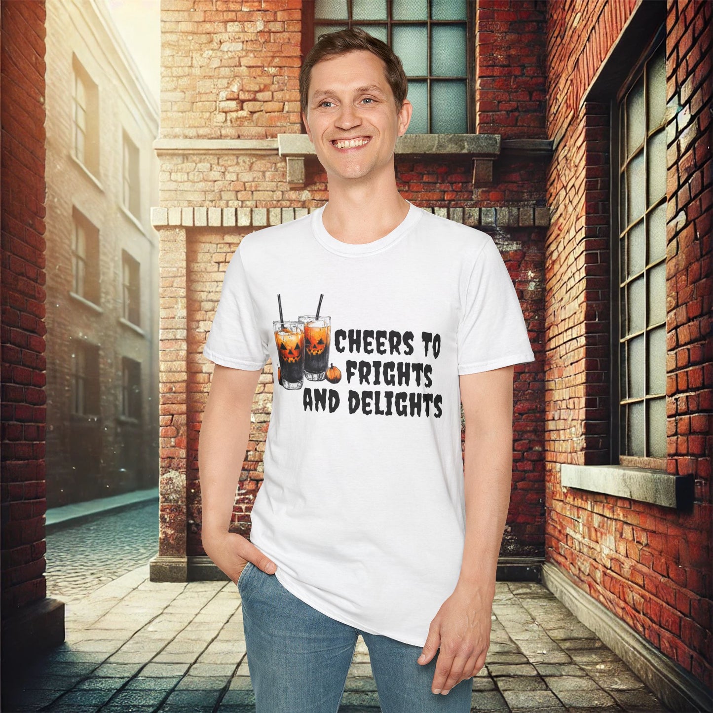 Cheers to Frights and Delights Halloween Unisex T-Shirt