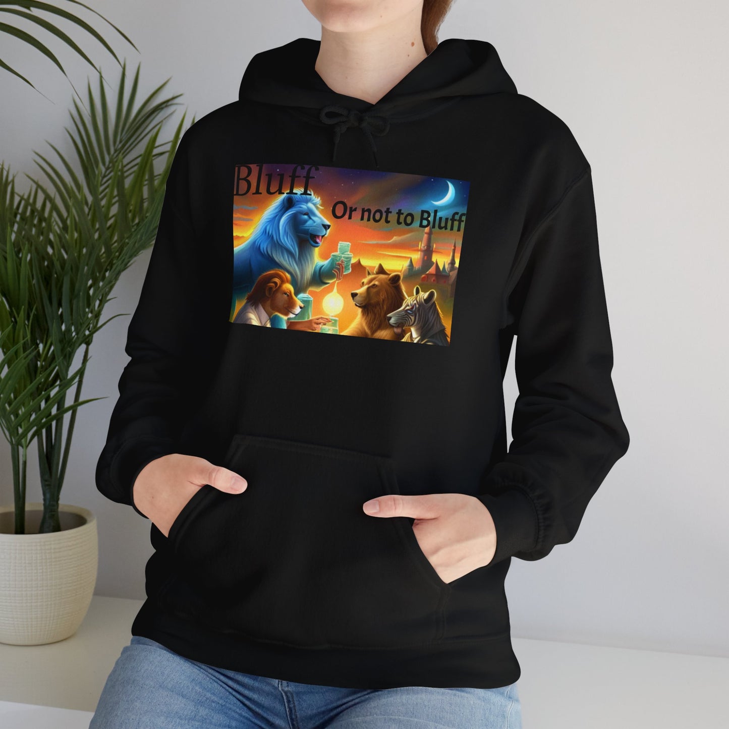 "Bluff or Not" Animal Poker Unisex Heavy Blend Hoodie – Perfect for Cold Days