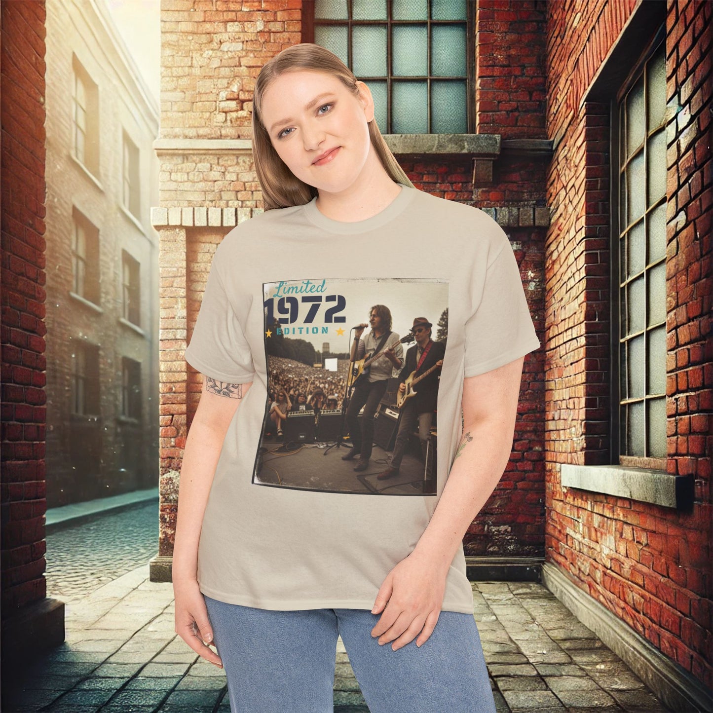 "Vintage 1972 Live" Retro Concert Unisex Heavy Cotton T-Shirt