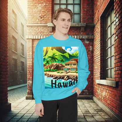 Tropical Paradise Unisex Garment-Dyed Sweatshirt – Premium Comfort & Style