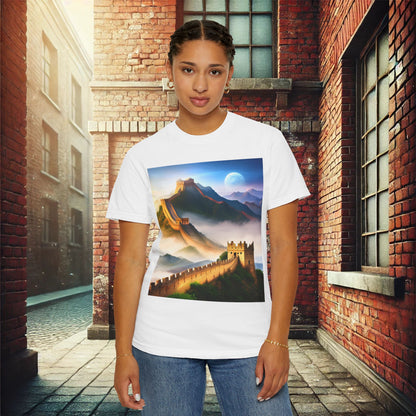 Gran Muralla China Camiseta unisex teñida de prendas 