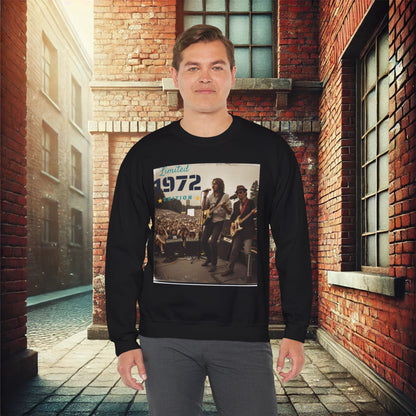 "Vintage 1972 Live" Retro Concert Unisex Heavy Blend Crewneck Sweatshirt – Cozy Comfort for Colder Months