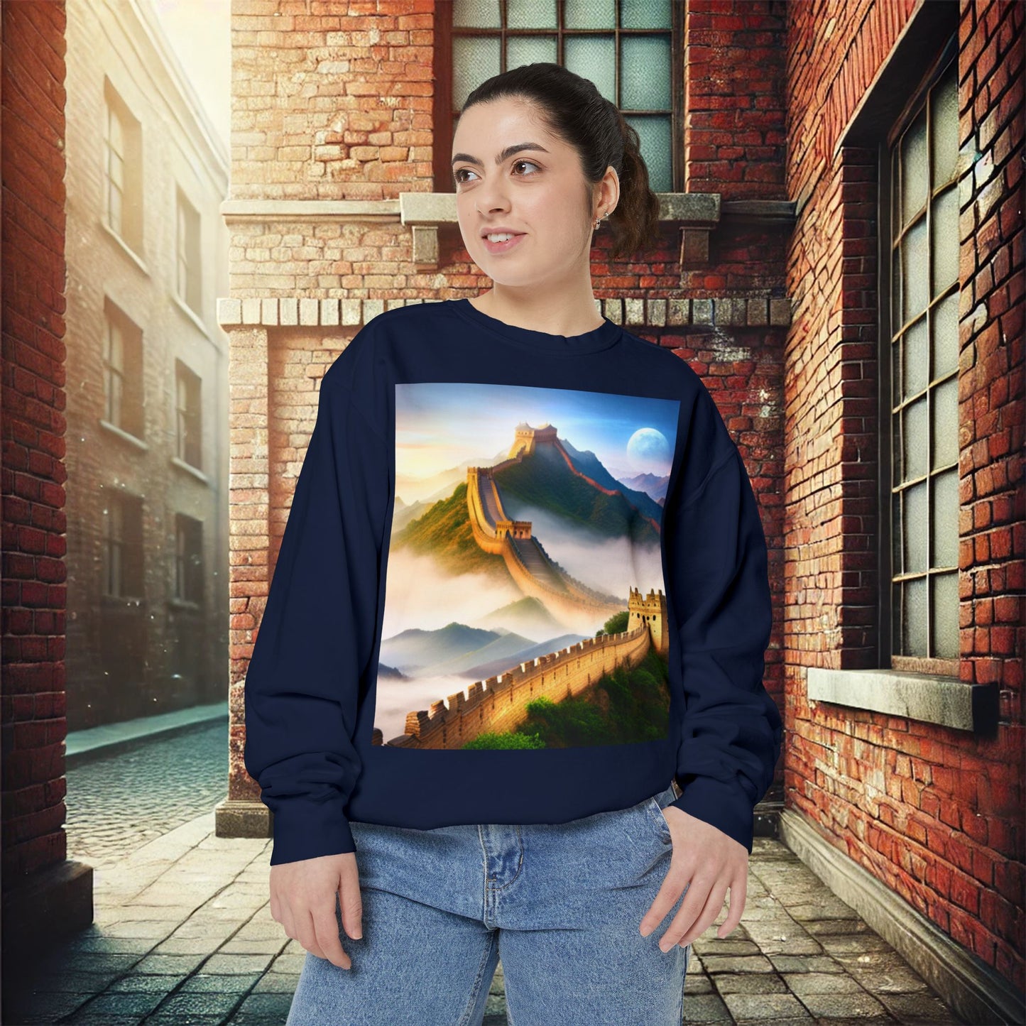 "Majestic Walls of History" Unisex Garment-Dyed Sweatshirt – Premium Comfort & Style