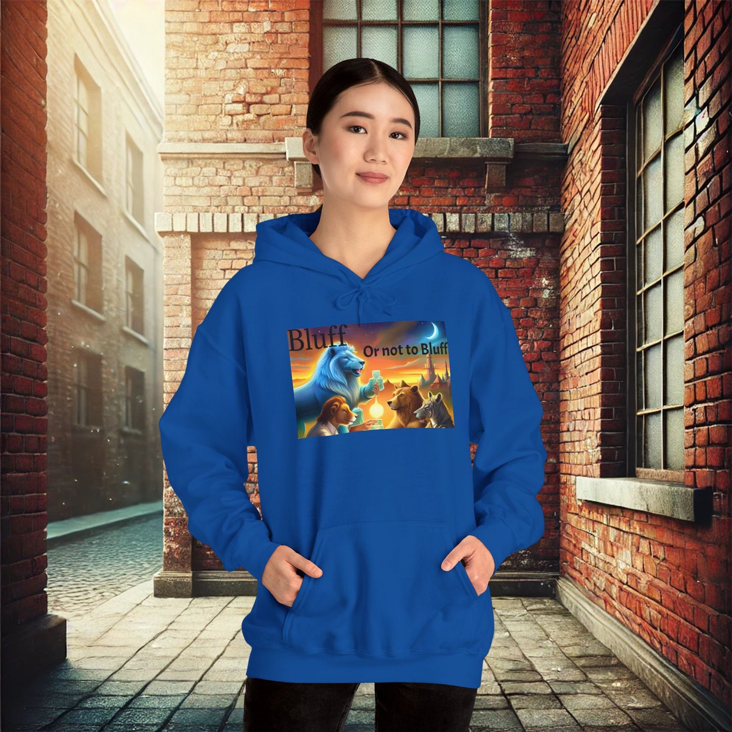 "Bluff or Not" Animal Poker Unisex Heavy Blend Hoodie – Perfect for Cold Days