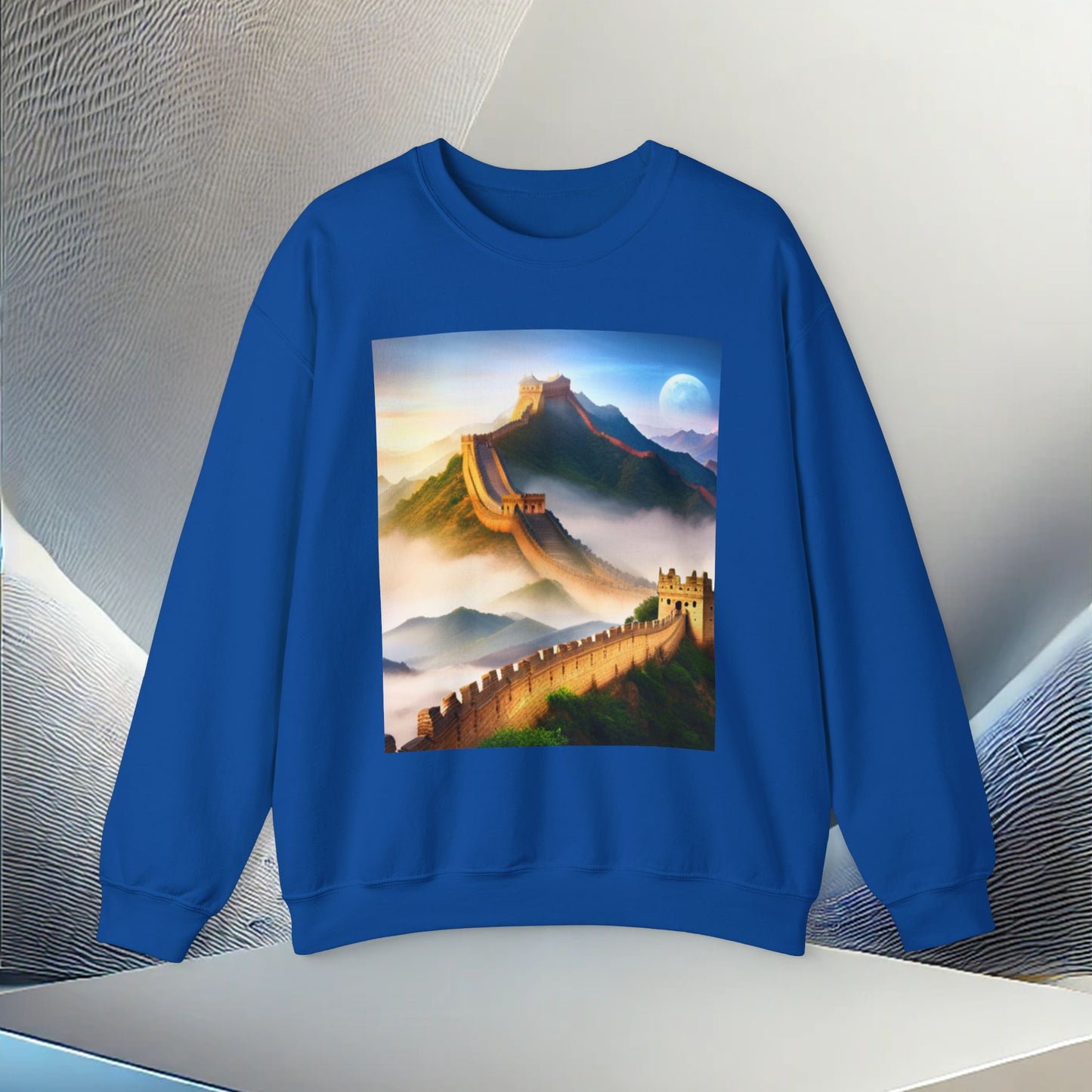 "Majestic Walls of History" Unisex Heavy Blend Crewneck Sweatshirt – Cozy Comfort for Colder Months