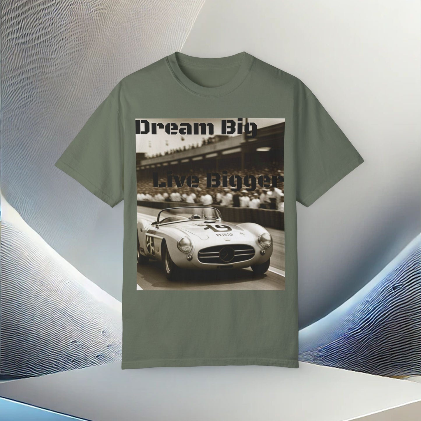 "Dream Big, Live Bigger" Vintage Racing Garment Dyed T-Shirt