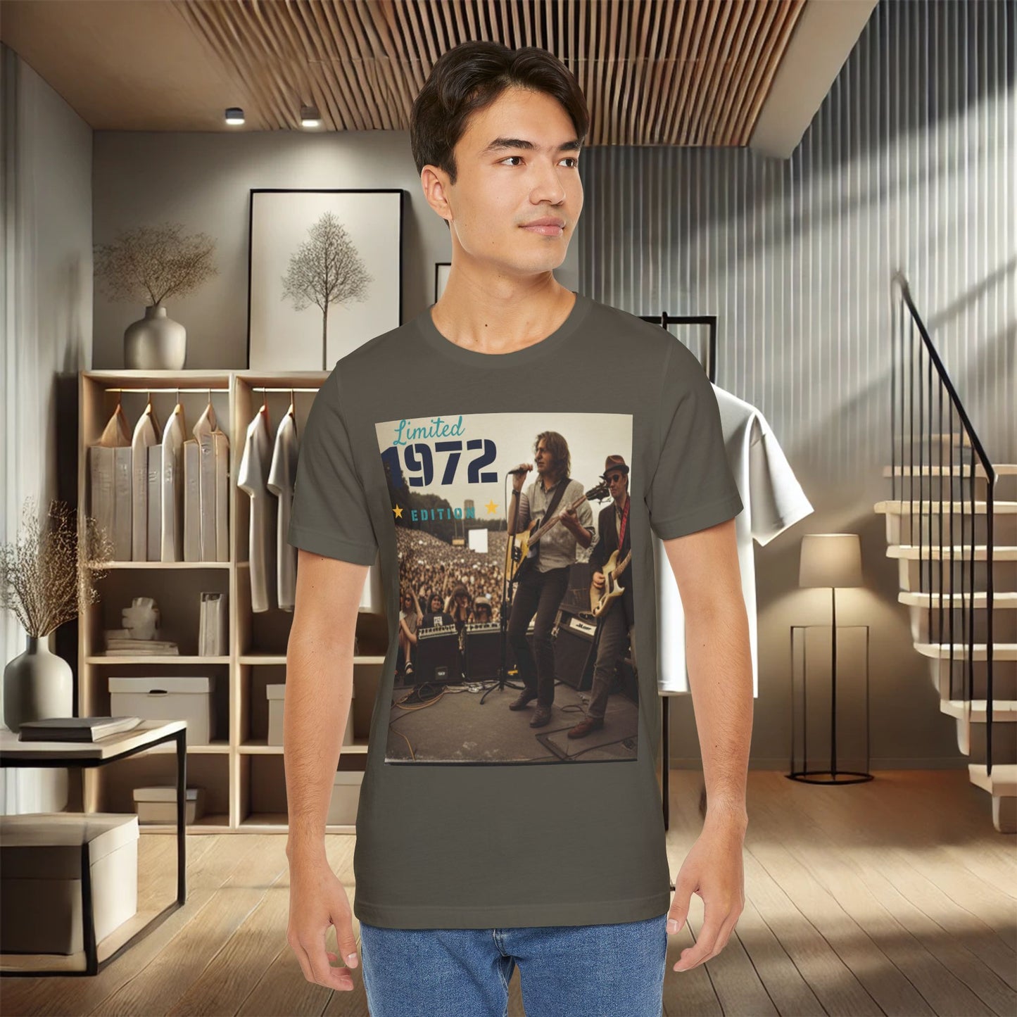 "Vintage 1972 Live" Retro Concert Unisex Jersey Short Sleeve T-Shirt