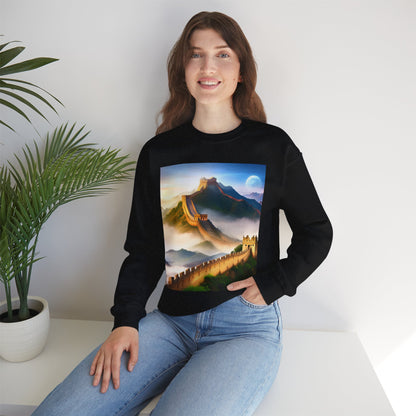 "Majestic Walls of History" Unisex Heavy Blend Crewneck Sweatshirt – Cozy Comfort for Colder Months