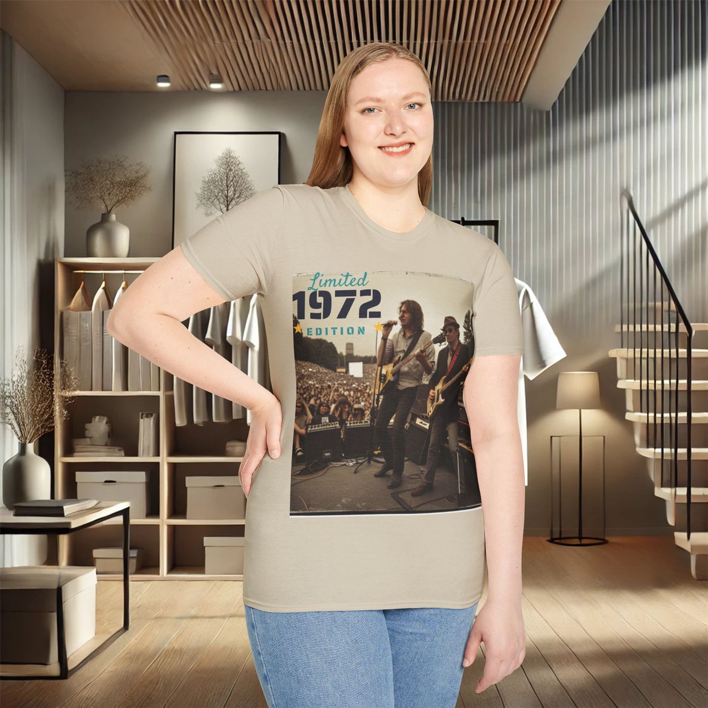 "Vintage 1972 Live" Retro Concert Unisex Soft-Style T-Shirt