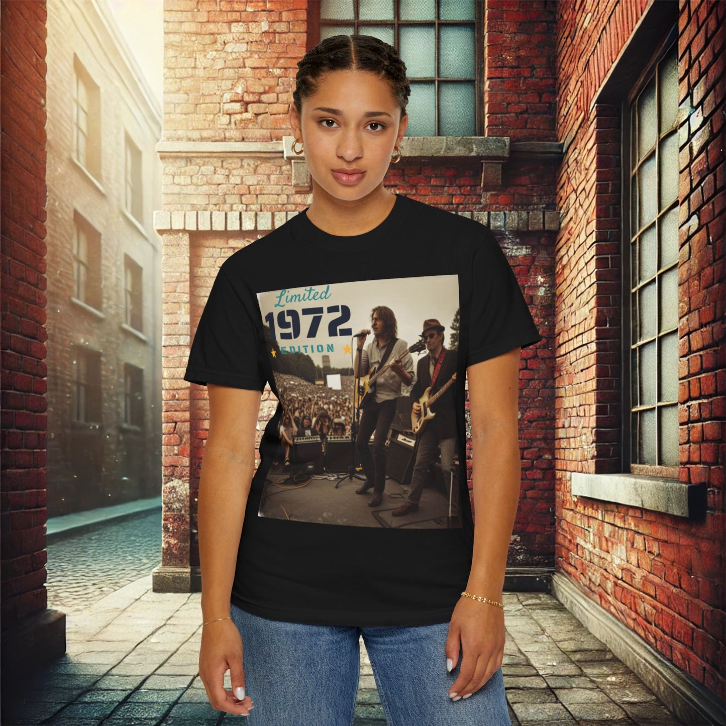 "Vintage 1972 Live" Retro Concert Garment Dyed T-Shirt