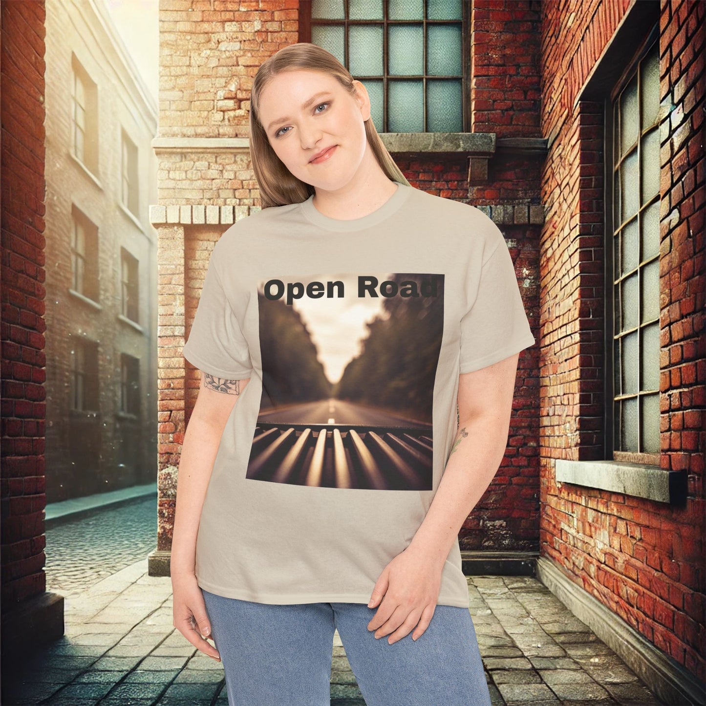 Open Road Adventure Unisex Heavy Cotton T-Shirt Express Delivery available