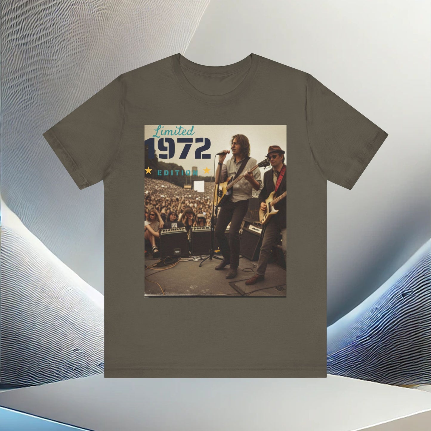 "Vintage 1972 Live" Retro Concert Unisex Jersey Short Sleeve T-Shirt